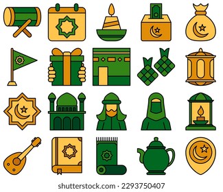 Ramadan in flat style isolated