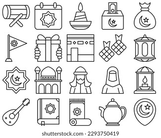 Ramadan in flat style isolated