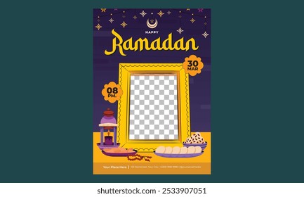 Ramadan Flyer. Cartoon Vector illustration design for Poster, Banner, Flyer, Greeting, Card, Post, Cover, invitation
