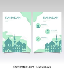 Ramadan Flyer Design With Mosque in Flat Illustration