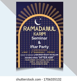Ramadan flyer for ifter party and seminar 