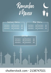 Volante de comida de Ramadán con fondo degradado