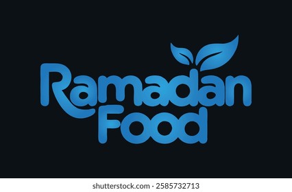 Ramadan food logo design with green leaf vector