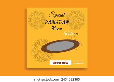 ramadan food menu banner design.