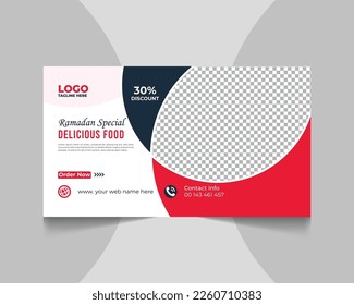 Ramadan food menu social media web banner youtube thumbnail template