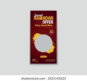 Ramadan  Food roll-up banner design. Special  Pizza roll up or banner design templates. Food menu restaurant business rollup.