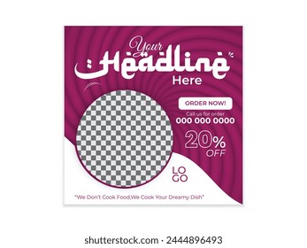 Ramadan food social media post design 