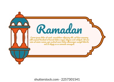 Ramadan frame and banner illustration design