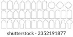 Ramadan frame shape. Islamic door window and arch design. Oriental architecture elements template set. Traditional eastern decor. Vector illustration.