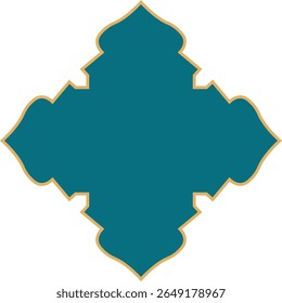 Ramadan frame shapes. Golden border with pattern for banner. Islamic luxury design elements for decoratio Vintage vector templates.