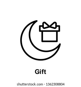 Ramadan gift outline icon. Element of Ramadan day illustration icon. Signs and symbols can be used for web, logo, mobile app, UI, UX