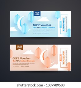 Ramadan Gift Voucher with different discount offer in two color option.