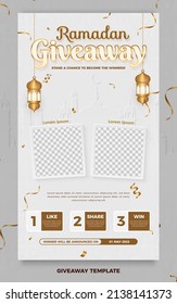 Ramadan giveaway poster template with photo frame
