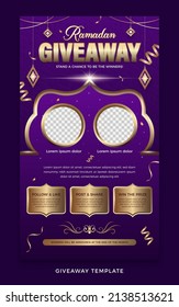 Ramadan giveaway social media story and poster template background