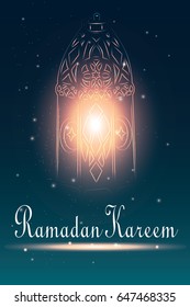 Ramadan glowing lantern, the starry sky, light,