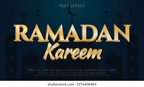 Ramadan gold editable text effect