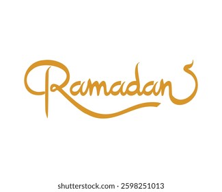Ramadan golden calligraphy text. Vector art of Islamic holy month, for poster, banner etc