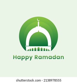 Ramadan gradient mosque logo icon clipart and illustration design template