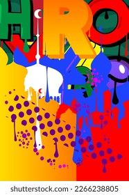Ramadan Graffiti background with traditional Arabic Style Architectures. Abstract modern holiday street art decoration performed in urban painting style.