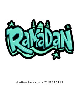 Ramadan graffiti lettering typography art illustration