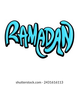 Ramadan graffiti lettering typography art illustration