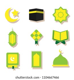 Ramadan green flat icon