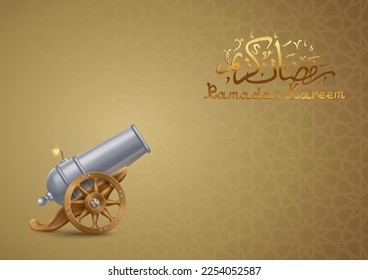 Ramadan greeting background with cannon, EPS 10 contains transparency.