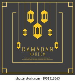 Ramadan greeting background with lantern