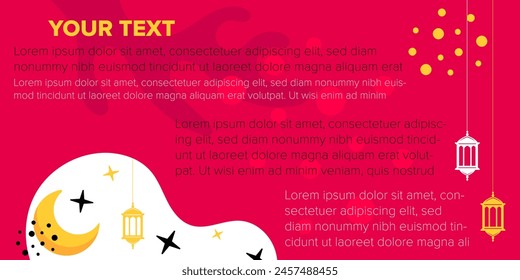ramadan greeting card with abstract shape background template illustration and blank space for your text