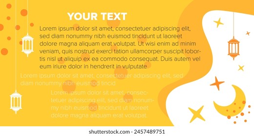 ramadan greeting card with abstract shape background template illustration and empty space for your text design