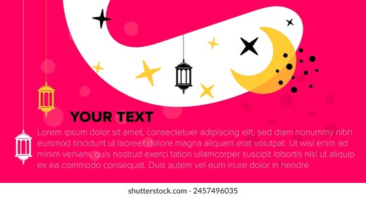 ramadan greeting card with abstract shape background template illustration and empty space for your text designs