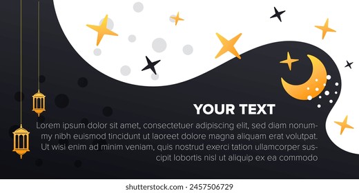 ramadan greeting card with abstract shape background banner template illustration and blank space for text
