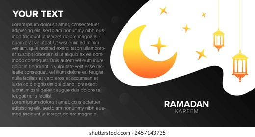 ramadan greeting card with abstract shapes background template design and blank space for text