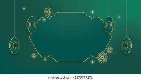 Ramadan greeting card background, blank background template for show product, eid al fitr