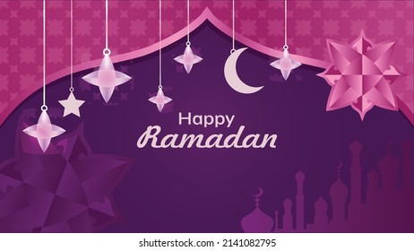 Ramadan greeting card for celebration of holy month.
