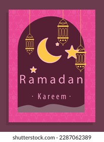 Ramadan greeting card with Crescent Moon