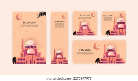 Ramadan Greeting Card Design Celebrating Islamic Festival with Joyful, Sentimental, and Heartwarming Cards Perfect for Sharing Blessings and Love with Family, Friends, and Community