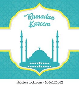 Ramadan greeting card design. Islamic greeting card design template