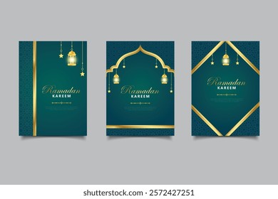 ramadan greeting card design with star and lampion vector eps 10