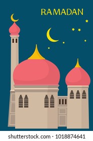 Ramadan Greeting card with a mosque