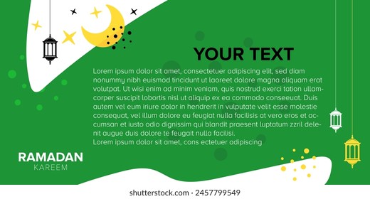 ramadan greeting card, poster, banner design with abstract shape background template illustration and blank space for text