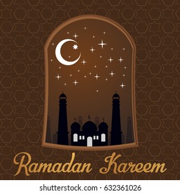 Ramadan greeting card. Vector illustration.
