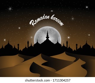 ramadan greeting design , arabic calligraphy : ramadan kareem