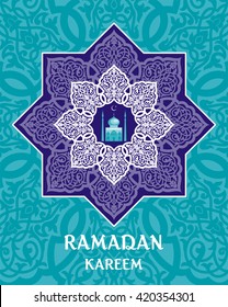 Ramadan  greeting   with the image of an mosque