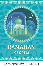 Ramadan  greeting   with the image of an mosque