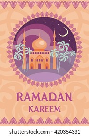 Ramadan  greeting   with the image of an mosque