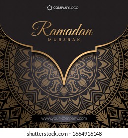 Ramadan greeting islamic holiday design mandala arabesque pattern