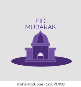 Saludo de Ramadán con ilustraciones de mezquitas y vectores con colorido