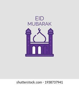 Ramadan Greeting with mosque and vector illustrations with colorful