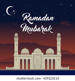 Ramadan greeting. Mubarak, kareem, Eid al fitr.